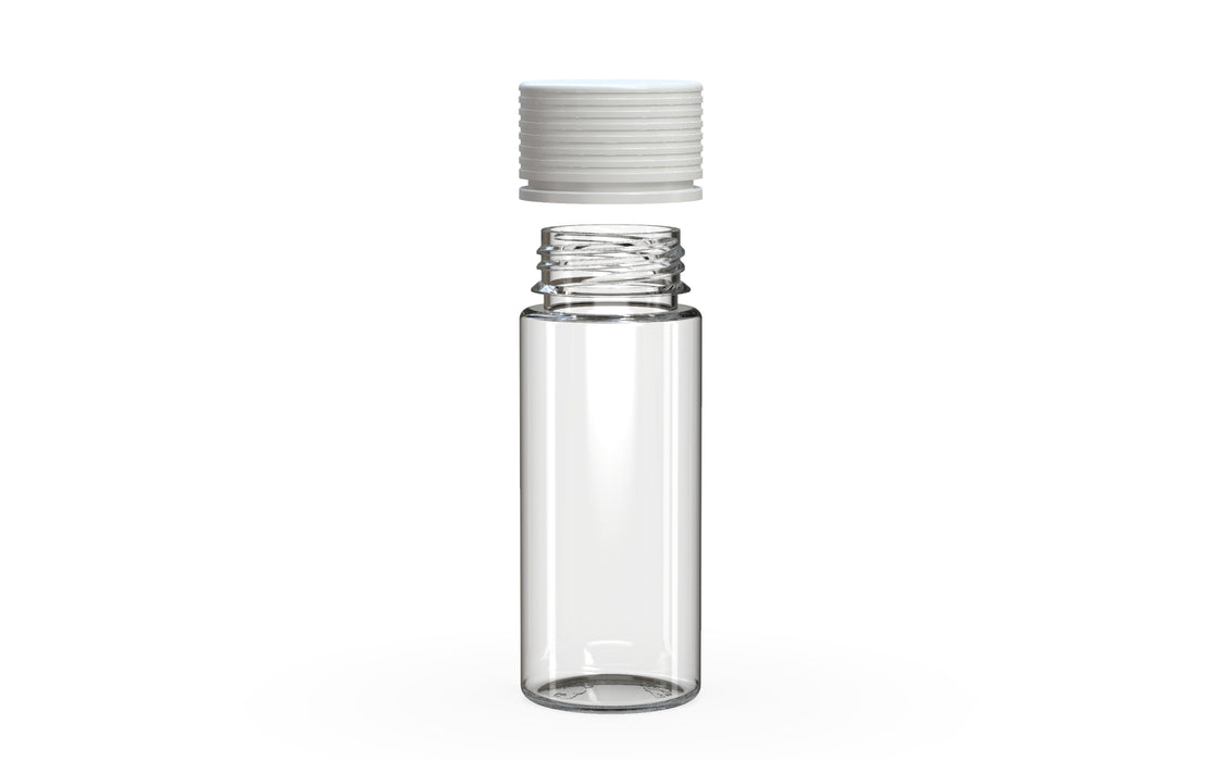 Chubby Gorilla Spiral CR 120ML unicorn bottle, clear natural bottle with opaque white child-resistant cap, cap detail