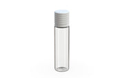 Chubby Gorilla Spiral CR 20ML unicorn bottle, clear natural bottle with opaque white child-resistant cap, side view