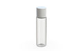 Chubby Gorilla Spiral CR 20ML unicorn bottle, clear natural bottle with opaque white child-resistant cap, side view
