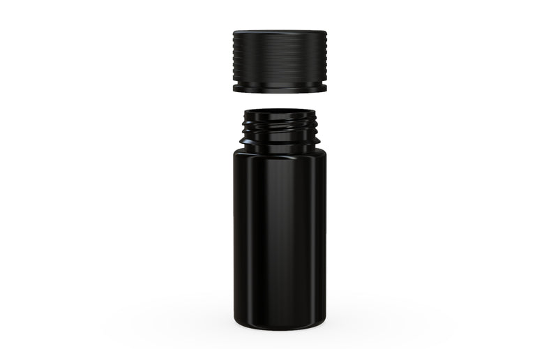 Chubby Gorilla Spiral CR 100ML unicorn bottle, opaque black bottle with opaque black child-resistant cap, cap detail