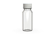 Spiral CR Shot Bottle 60ml Clear Natural with Opaque White Cap