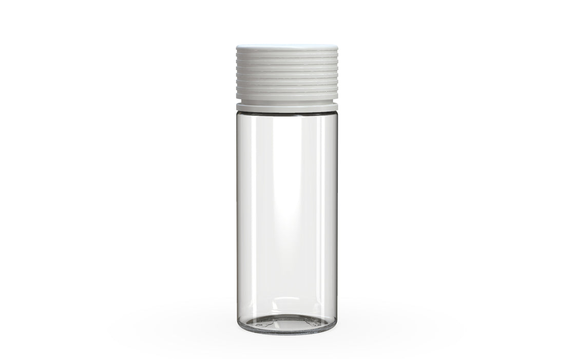 Chubby Gorilla Spiral CR 120ML unicorn bottle, clear natural bottle with opaque white child-resistant cap