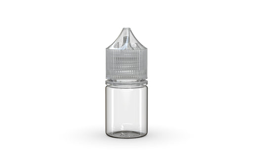 Chubby Gorilla Unicorn 20ml Stubby bottle, clear natural with clear natural cap, front view