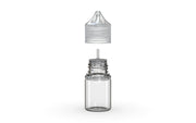 Chubby Gorilla Unicorn 20ml Stubby bottle, clear natural with clear natural cap, side view