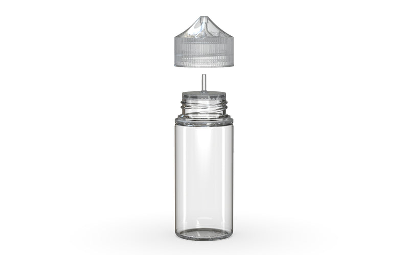Chubby Gorilla Unicorn 75ml Mini bottle, clear natural with clear natural cap, side view