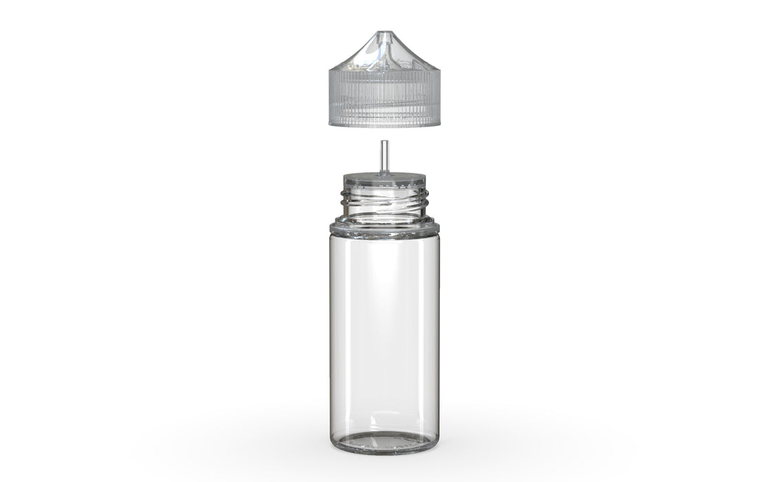 Chubby Gorilla Unicorn 75ml Mini bottle, clear natural with clear natural cap, side view