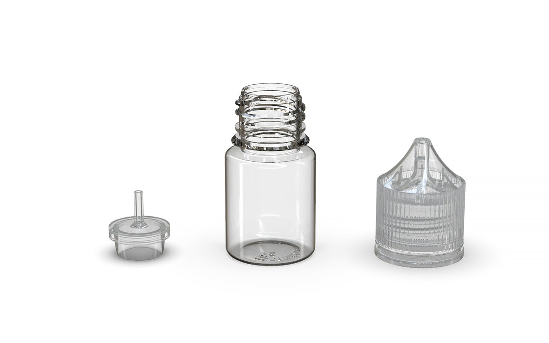 Chubby Gorilla Unicorn 20ml Stubby bottle, clear natural with clear natural cap, multiple units