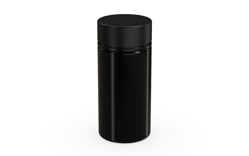 Chubby Gorilla Spiral Wide Mouth Container 300ml, solid opaque black, side view