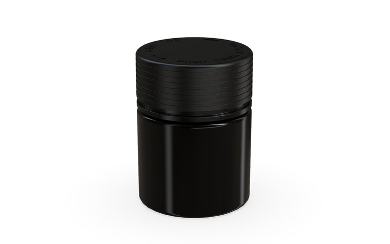 Chubby Gorilla Spiral Thick Wall Container 60ml, solid opaque black, side view