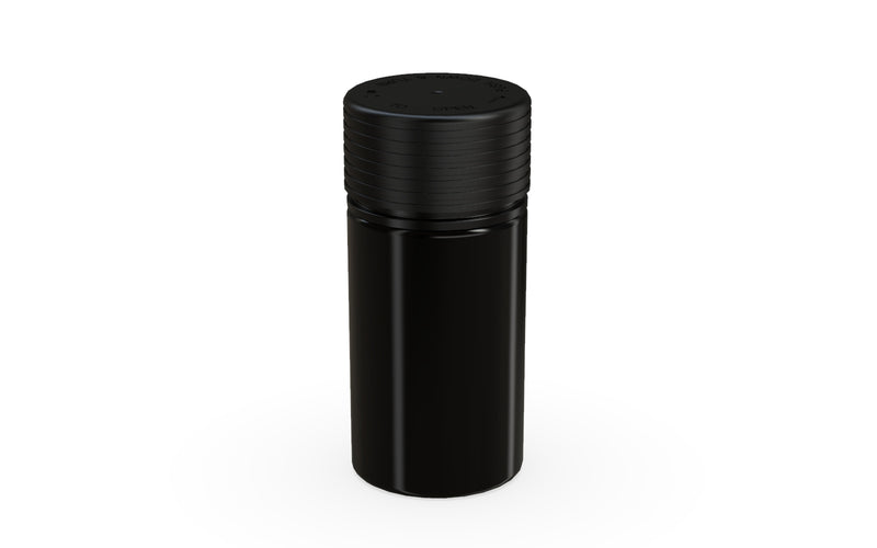 Chubby Gorilla Spiral Thick Wall Container 30ml, solid opaque black, side view