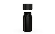 Chubby Gorilla Spiral Thick Wall Container 30ml, solid opaque black, lid detail