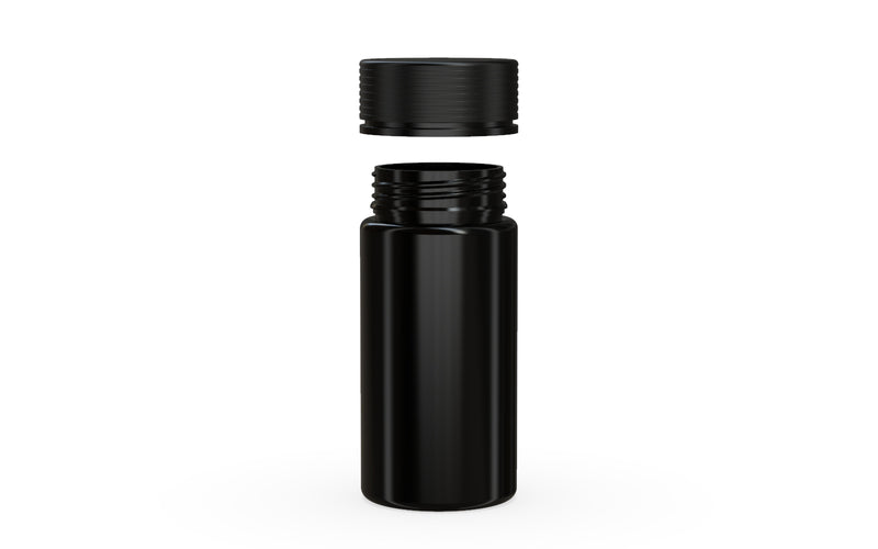 Chubby Gorilla Spiral Wide Mouth Container 300ml, solid opaque black, lid detail