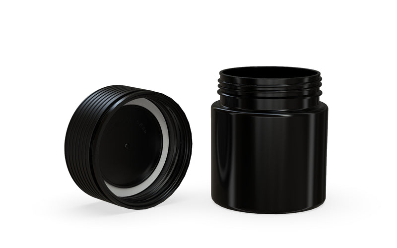 Chubby Gorilla Spiral Thick Wall Container 60ml, solid opaque black, multiple units