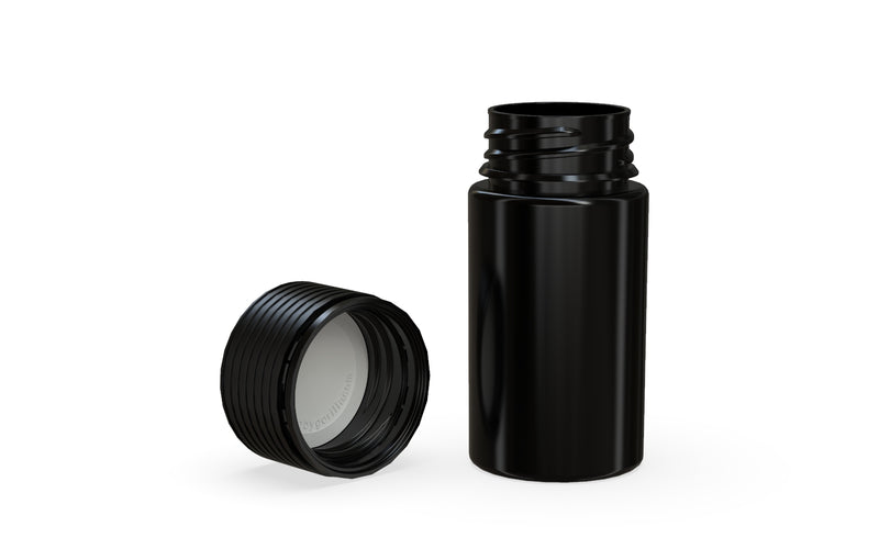 Chubby Gorilla Spiral Thick Wall Container 30ml, solid opaque black, multiple units