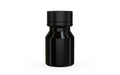 Chubby Gorilla Spiral Shot Bottle 30ml Stubby, solid opaque black, front view