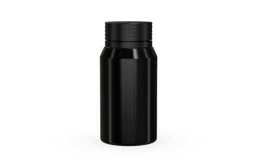 Chubby Gorilla Spiral Shot Bottle 60ml Mini, solid opaque black, front view