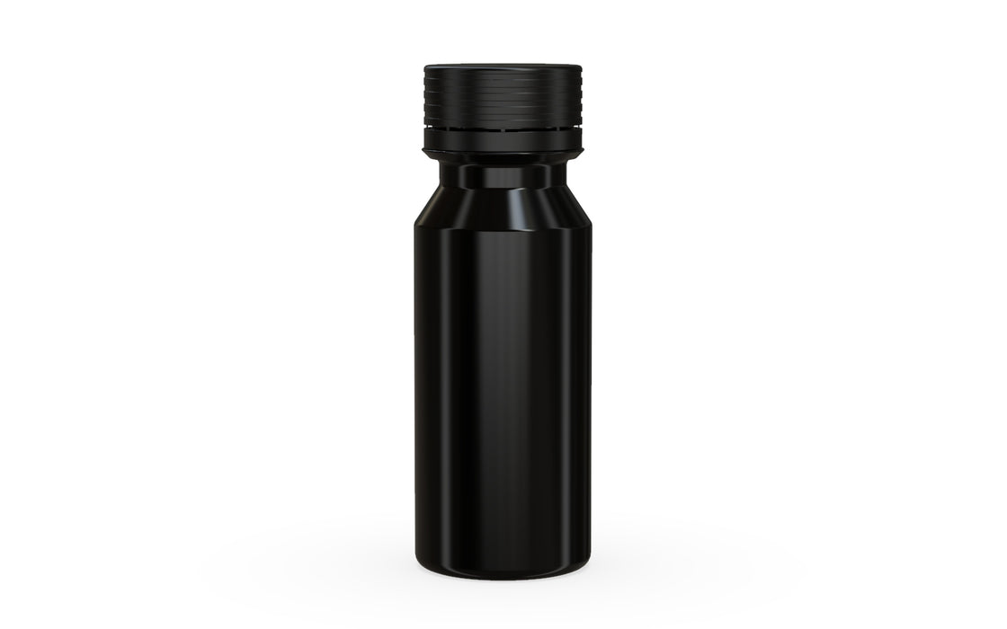 Chubby Gorilla Spiral Shot Bottle 60ml, solid opaque black, front view