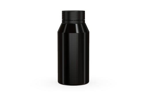 Chubby Gorilla Spiral Shot Bottle 100ml Mini, solid opaque black, front view