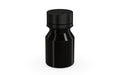 Chubby Gorilla Spiral Shot Bottle 30ml Stubby, solid opaque black, side view
