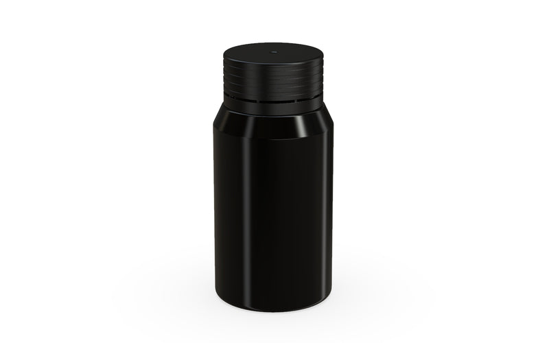 Chubby Gorilla Spiral Shot Bottle 60ml Mini, solid opaque black, side view