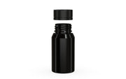 Chubby Gorilla Spiral Shot Bottle 60ml Mini, solid opaque black, cap detail