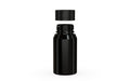 Chubby Gorilla Spiral Shot Bottle 60ml Mini, solid opaque black, cap detail