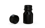 Chubby Gorilla Spiral Shot Bottle 30ml Stubby, solid opaque black, multiple units