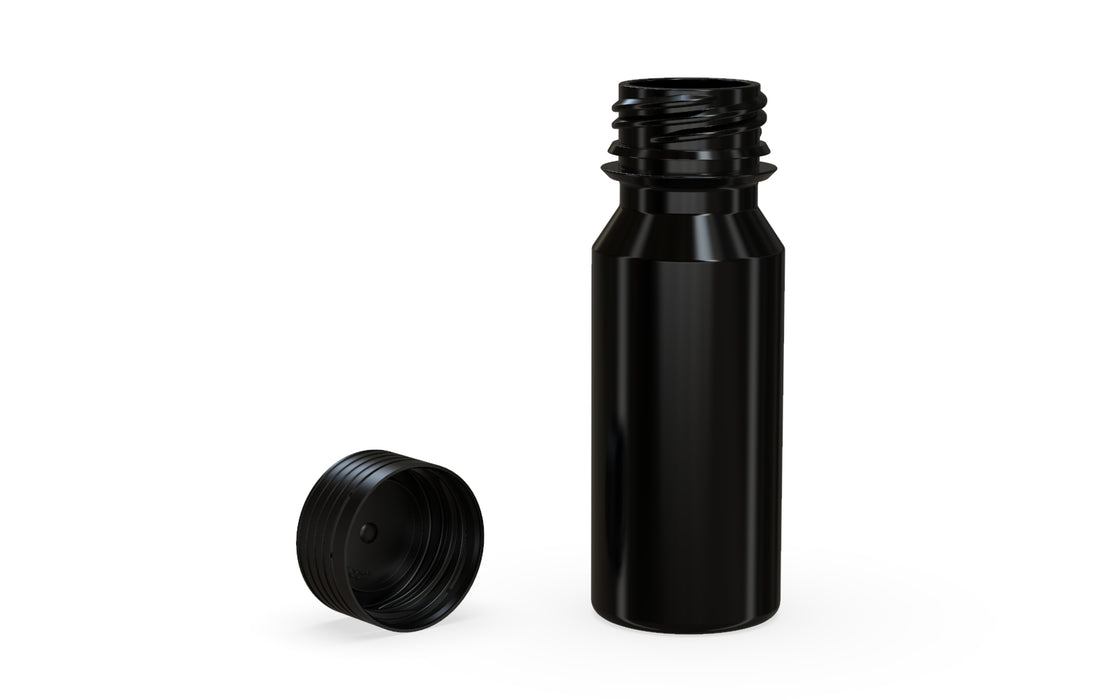 Chubby Gorilla Spiral Shot Bottle 60ml, solid opaque black, multiple units