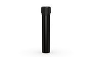 Chubby Gorilla Aviator Straight Tube 100mm Flat, solid opaque black, front view