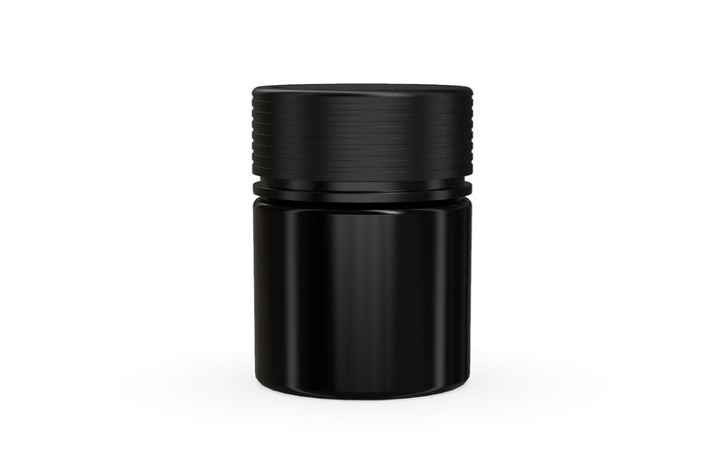 Chubby Gorilla Spiral Thick Wall Container 60ml, solid opaque black, front view