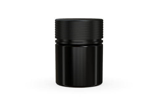 Chubby Gorilla Spiral Thick Wall Container 60ml, solid opaque black, front view