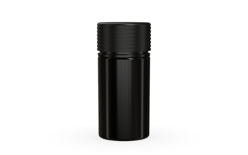 Chubby Gorilla Spiral Thick Wall Container 30ml, solid opaque black, front view