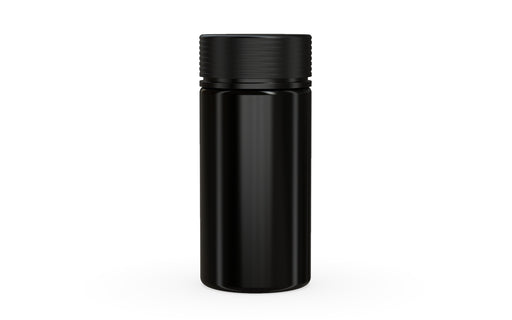 Chubby Gorilla Spiral Wide Mouth Container 300ml, solid opaque black, front view