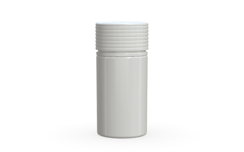 Chubby Gorilla Spiral Thick Wall Container 30ml, solid opaque white, front view