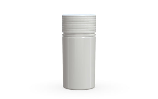 Chubby Gorilla Spiral Thick Wall Container 30ml, solid opaque white, front view
