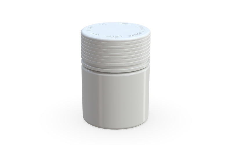 Chubby Gorilla Spiral Thick Wall Container 60ml, solid opaque white, side view