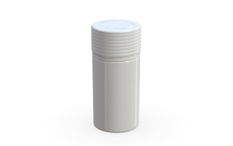 Chubby Gorilla Spiral Thick Wall Container 30ml, solid opaque white, side view
