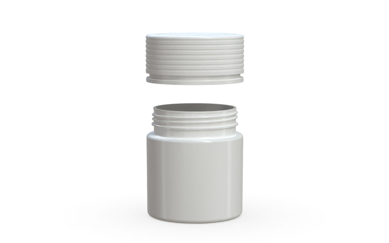 Chubby Gorilla Spiral Thick Wall Container 60ml, solid opaque white, lid detail