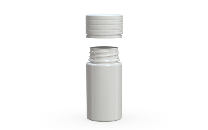 Chubby Gorilla Spiral Thick Wall Container 30ml, solid opaque white, lid detail