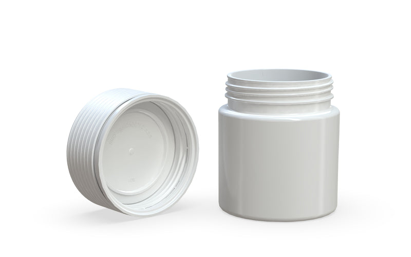 Chubby Gorilla Spiral Thick Wall Container 60ml, solid opaque white, multiple units
