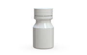 Chubby Gorilla Spiral Shot Bottle 30ml Stubby, solid opaque white, front view