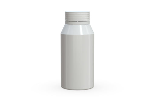 Chubby Gorilla Spiral Shot Bottle 100ml Mini, solid opaque white, front view