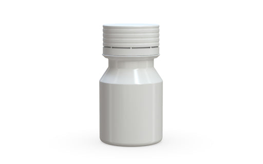 Chubby Gorilla Spiral Shot Bottle 30ml Stubby, solid opaque white, front view