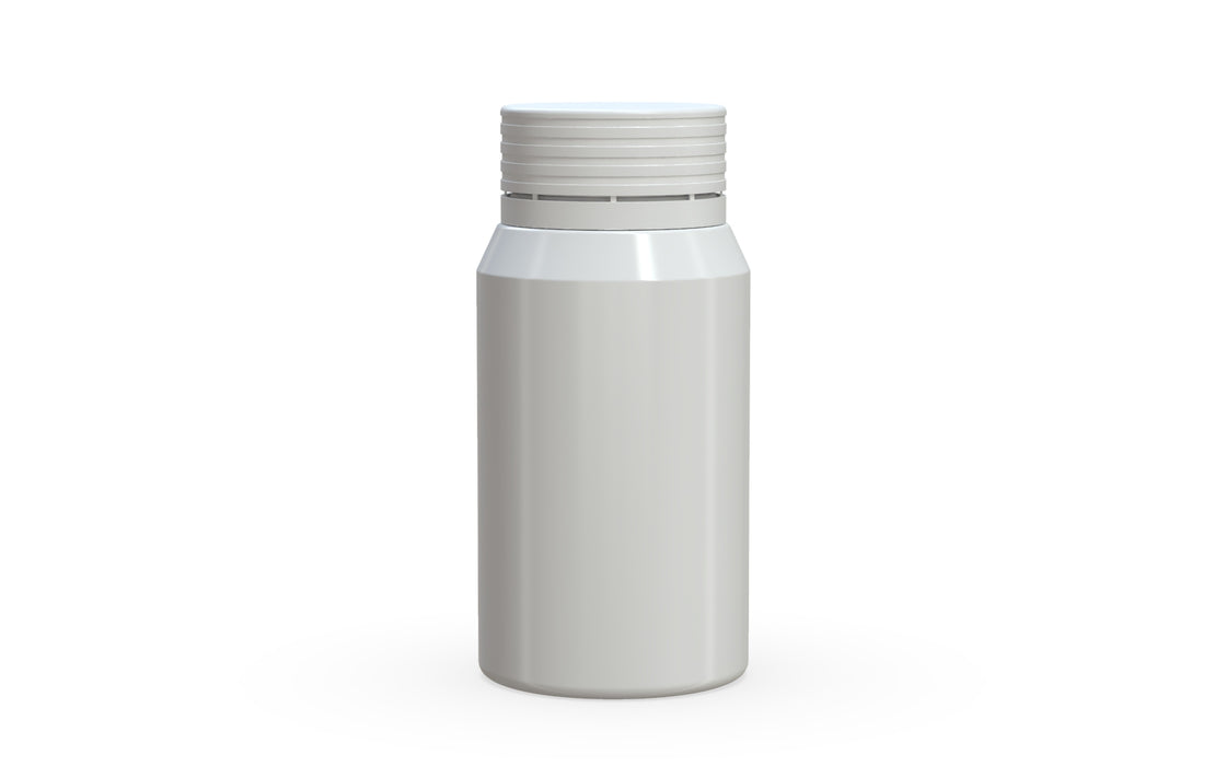 Chubby Gorilla Spiral Shot Bottle 60ml Mini, solid opaque white, front view