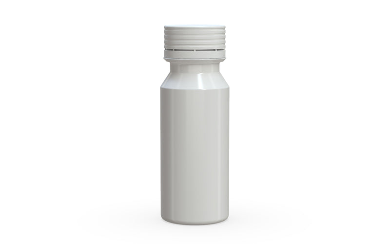 Chubby Gorilla Spiral Shot Bottle 60ml, solid opaque white, front view