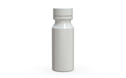 Chubby Gorilla Spiral Shot Bottle 60ml, solid opaque white, front view