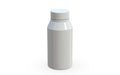 Chubby Gorilla Spiral Shot Bottle 100ml Mini, solid opaque white, side view