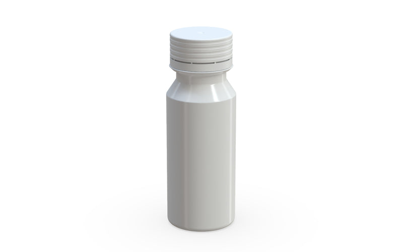 Chubby Gorilla Spiral Shot Bottle 60ml, solid opaque white, side view