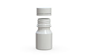 Chubby Gorilla Spiral Shot Bottle 30ml Stubby, solid opaque white, cap detail