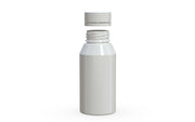 Chubby Gorilla Spiral Shot Bottle 100ml Mini, solid opaque white, cap detail